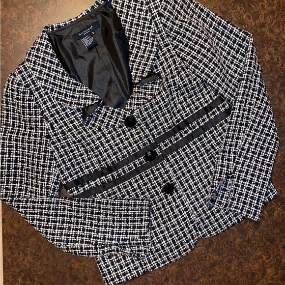 Sondro black & white ribbon tweed jacket - size small - Picture 1 of 5